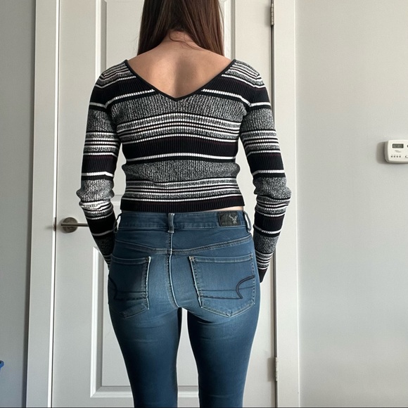 PacSun, LA Hearts tightly knitted, 5 color stripped sweater, S - Picture 4 of 7